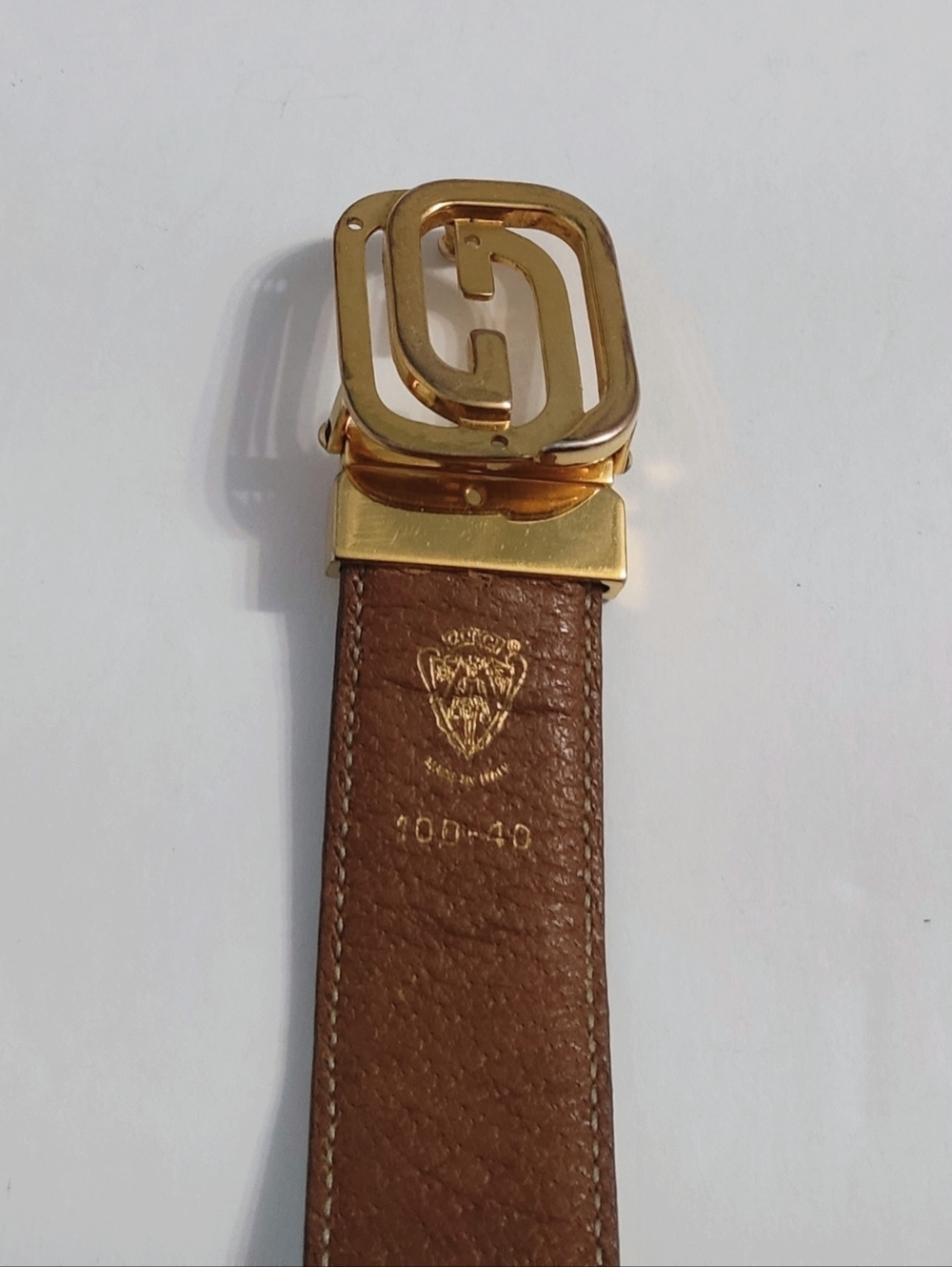 Rare Gucci Vintage Reversible Brown And White  Leather Belt. 100sm 40in - Picture 2 of 6